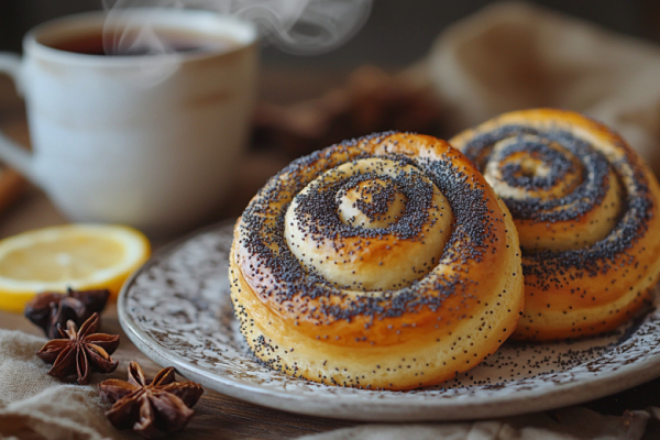 Плюшки &laquo;Московские&raquo; с маком и орешками: слоистые, сдобные, с хрустящей посыпкой &mdash; простая выпечка к чаю