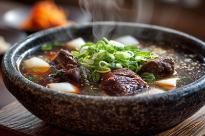 Готовлю корейский Кальбитан с наваристым бульоном. Ребрышки, дайкон, чеснок. Аромат на весь дом, вкус &mdash; в сердце